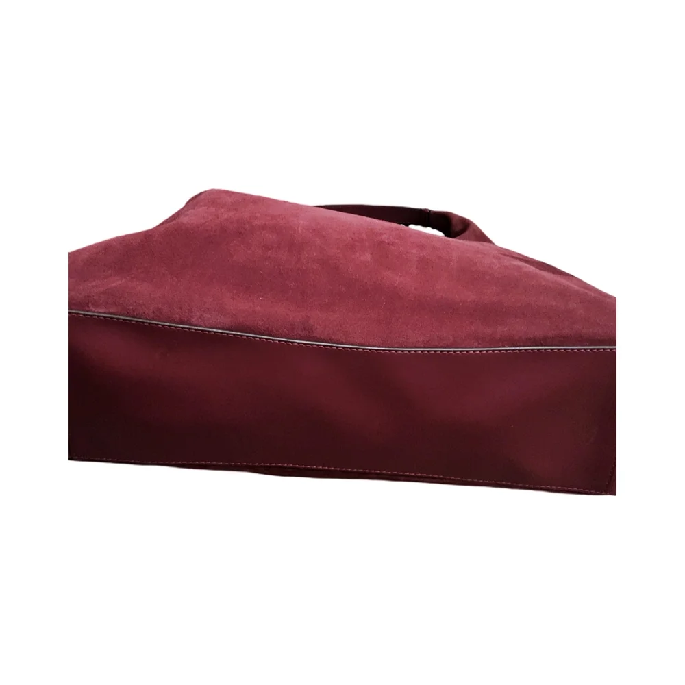 Donna Karen New York Suede Bag with Gold Accents